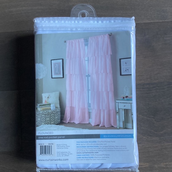 NWT white ruffle curtains: ALREADY SOLD - Picture 2 of 2